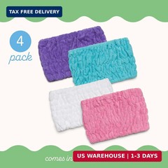 Turbie Twist 4-Pack Turbie Band for Beauty, Travel, Gifting – Microfiber Headban