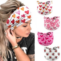Valentine’s Day Headbands Women Pink Wide Turban Dress Up Hair Wrap Holiday Fall