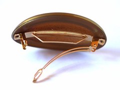 Barrettes Hand-Made In France 2 Inch Golden Tortoise Hair Clip Barrette P26