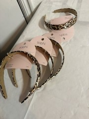 Sophi. Women’s Scrunchie Hair Clip Headband Set Animal Print Bow Accents