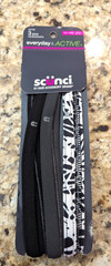 Scünci 3 Piece Headwraps No-Slip Grip Everyday Active Headbands Black White Grey