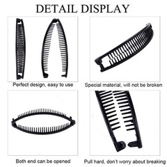 Banana Hair Clips for Women – Classic Fishtail Clincher Combs, Large Double Pony