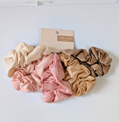 2 X 5 Pieces lot Metallic Scrunchie Kitsch Blush Mauve 10 total Summer Shimmer