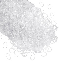 1500 Pack Clear Mini Elastic Hair Bands 18mm Rubber Ponytail Hair Ties