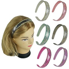 6 pieces color assorted Peace sign design Hair Headband with stones