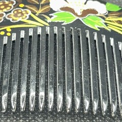 Vintage Kanzashi Japanese Hair Comb Decoration Black &Pink Floral 4”x 2.5”