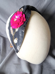 Vintage Western Beaded Headband Multicolor Floral Pattern Colorful Boho