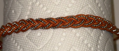 The Good Bead Burnt Orange Shiny Eleastic Fashion Headband Made in India NOS