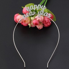 Happy New Year Headband Tiara | Rhinestone New Year Headband Hair Hoop Headdr…