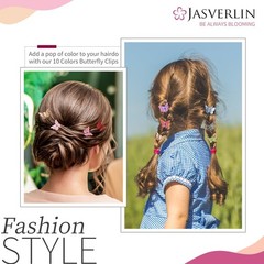 Glitter Mini Butterfly Hair Claw Clips, Sparkly Colorful Hair Accessories for G