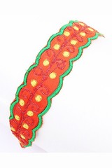 Boho Floral Embroidered Headband for Women Adjustable Elastic Stretch Hair Band