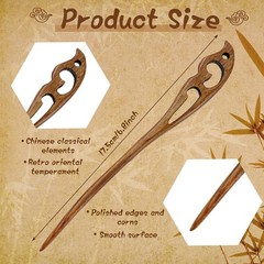 8 Wooden Hair Sticks for Women – Japanese Chopsticks Bun Maker, Retro Hairpin Ac