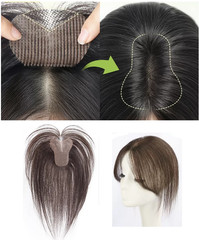 2.3″x3.15″ Front Lace Touch fastener No Clip 100% Human Hair Hairline Topper 10″