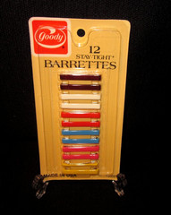 Goody Hair ” 12 Stay Tight Barrettes #5502″ Clasp Clip 1.5” Colored Vintage 1982