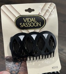 Vintage 1990s Barrettes Lot Vidal Sassoon Revlon Hair Clips Black Blue NOS