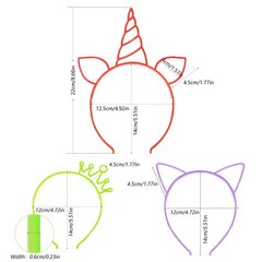 12 Mix Colors Glow in the Dark Headbands, Plastic Light Up Hair Band Luminous…