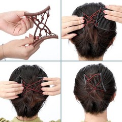 Women’s Elastic Hairpin Stretch Double Magic Hair Comb Cord Handmade Hair Clip