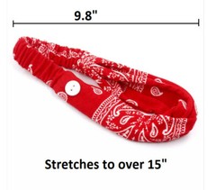 Headband Buttons Face Masks Holder Ear Saver Red Paisley US Seller Fast Ship