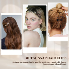 Small Hair Barrettes for Women No Slip Metal Snap Clips for Thin and Fine Hair,M