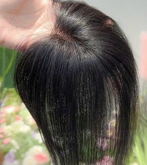 2.75″x4.3″Seamless edge 100% Human Hair Hairline Head Top Topper Clip in 10″