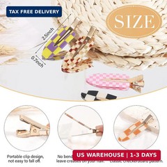 9PCS No Bend Hair Clips, Checkerboard No Crease Hair Clips Curl Pins, Acrylic Re
