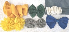 Hair Bows/Six 5″-8″ Wide-Six Beautiful Colors/Vintage Different Styles-Àll Clean