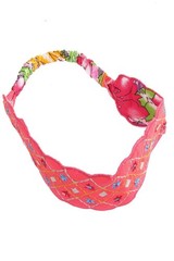 Boho Wide Embroidered Headband for Women Adjustable Elastic Stretch Hair Band
