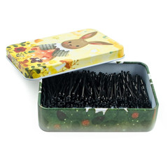 Mini Bobby Pins Black with Cute Case, 200 CT 1.38 Inch Small Hair Bobby Pins for