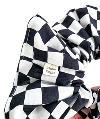 Handmade Women’s Scrunchies size XL Cotton Fabric Back/White Racing Check New