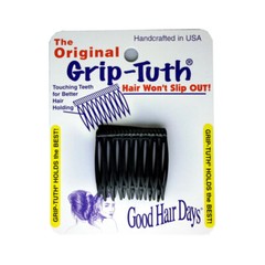 4 Combs x Good Hair Days Grip-Tuth® 1 1/2″ Black Tuck combs Made in USA 40074