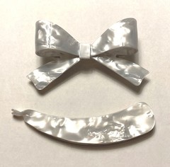 Charles J Wahba Gift Set Girl Hair Barrette Bow Banana Claw Pearl Made in France