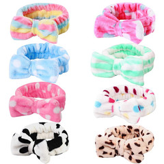 8 Pack Spa Headbands for Women, Soft Bow Skincare Headband for Washing Face, Ski