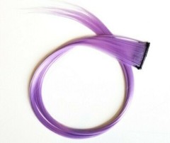 Pastel purple hair extension clip in