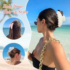 6 Pack Hair Claw Clips for Women – Large Large-Classic, Neutral Color