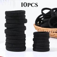10 PCS Black Hair Ties High Stretch Elastic Ponytail Holders Hair Accessories