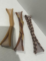 2 PACKS OF HEADBANDS,WITH 3 IN EACH PACK WITH DIAGONAL ETRIPES MUSTARD COLOR