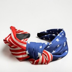 Patriotic Headbands 4th of July Red White Blue Fleur De Lis Sequin Feather NWOT