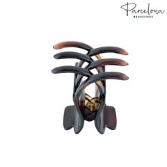 Parcelona French Square Shell Covered Spring Pony Jaw Hair Claw Clip Clamp