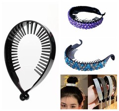 10 Pcs Black Plastic Large Twisted Ponytail Clip Holder Hair Claw 98mm Styling