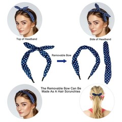 6 Pcs Colorful Headbands, Fashion Floral Polka Dot Stripe Bow Headbands Rando…