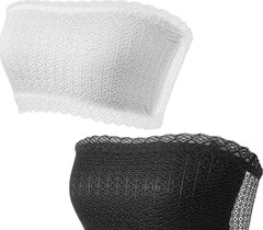 2 Pack Lace Hair Net/Snood Caps Black & White Stretch Round Solid Nylon