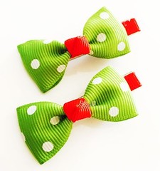 USA SELLER HANDMADE FABRIC Hair Clip PIN Claw Bowknot Kids Child Blue Green Red