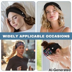 Nursing Headbands for Women with Button for Mask Doctor Nurse Sweatband Fashi…
