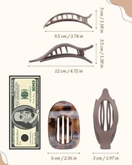 AWAYTR Flat Hair Clips For 1 Count (Pack of 6), Leopard Series + Brown