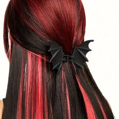 1pc Gothic Bat Hair Clip Matte Black Punk Elegant Party Hair Accessory – NEW