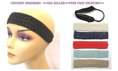 LOT OF 12,24 HEADBAND–SOLID CROCHET HEADBAND ,HEAD WRAP,ELASTIC–HA2250A