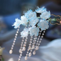 Hanfu Hair Pin Flower Pearl Tassel Hair Stick Chinese Style Hair Accessory 2pc