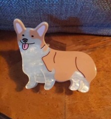 Happy Corgi Dog Claw Clip Novelty Hair Accessory Acrylic Hair Clip Puppy NEW