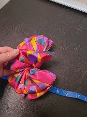 Vintage 80s 90s Big Silky Hair Bow Barrette Clip Satin Ribbon Ruffle Oversized