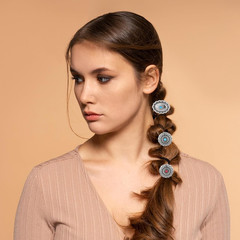 6 Pcs Western Ponytail Holders, Boho Metal Hair Clips, Circular Flower Hair Ties